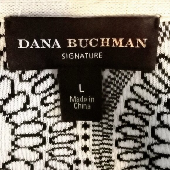 Dana Buchman Geometric Print Cotton Knit Tie Waist Cardigan - Picture 5 of 7